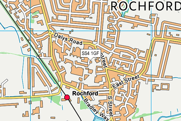 SS4 1GF map - OS VectorMap District (Ordnance Survey)