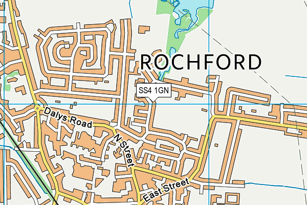 SS4 1GN map - OS VectorMap District (Ordnance Survey)