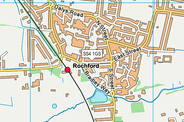 SS4 1GS map - OS VectorMap District (Ordnance Survey)