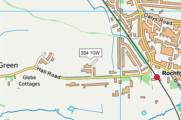 SS4 1GW map - OS VectorMap District (Ordnance Survey)