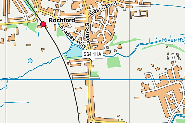 SS4 1HA map - OS VectorMap District (Ordnance Survey)