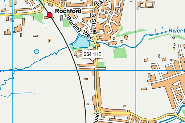 SS4 1HE map - OS VectorMap District (Ordnance Survey)