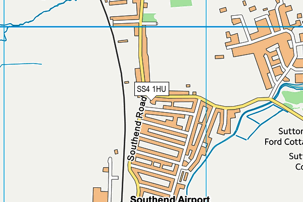SS4 1HU map - OS VectorMap District (Ordnance Survey)