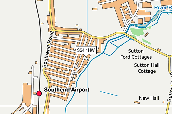 SS4 1HW map - OS VectorMap District (Ordnance Survey)