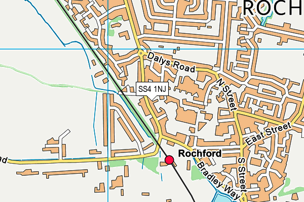 Rochford Primary and Nursery School map (SS4 1NJ) - OS VectorMap District (Ordnance Survey)