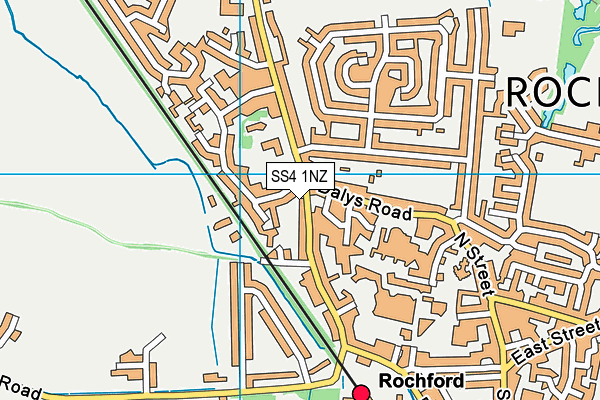 SS4 1NZ map - OS VectorMap District (Ordnance Survey)