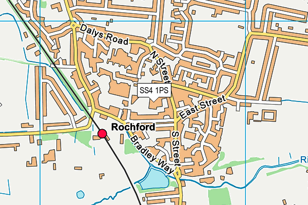 SS4 1PS map - OS VectorMap District (Ordnance Survey)