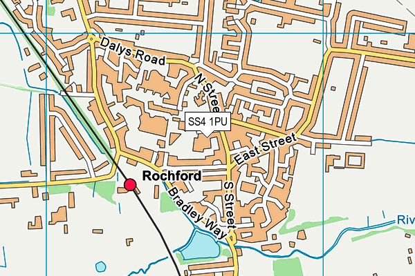 SS4 1PU map - OS VectorMap District (Ordnance Survey)