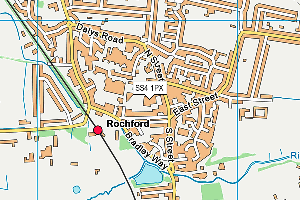 SS4 1PX map - OS VectorMap District (Ordnance Survey)