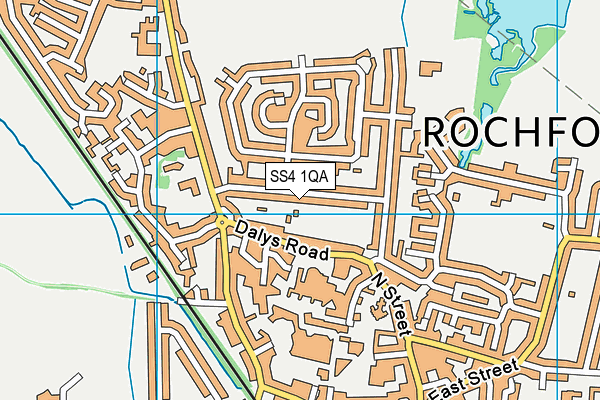SS4 1QA map - OS VectorMap District (Ordnance Survey)