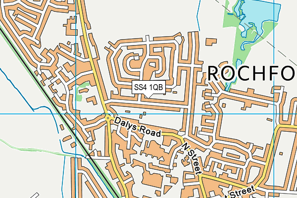 SS4 1QB map - OS VectorMap District (Ordnance Survey)