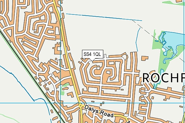 SS4 1QL map - OS VectorMap District (Ordnance Survey)