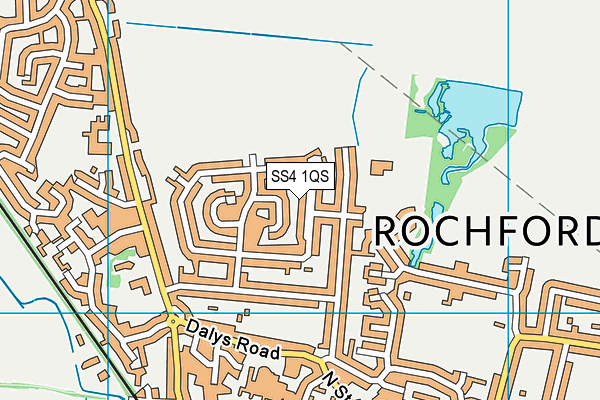 SS4 1QS map - OS VectorMap District (Ordnance Survey)