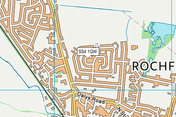 SS4 1QW map - OS VectorMap District (Ordnance Survey)