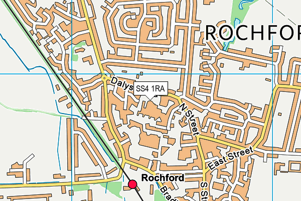 SS4 1RA map - OS VectorMap District (Ordnance Survey)