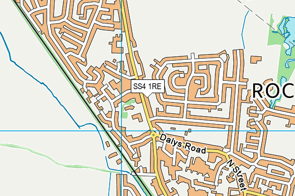 SS4 1RE map - OS VectorMap District (Ordnance Survey)