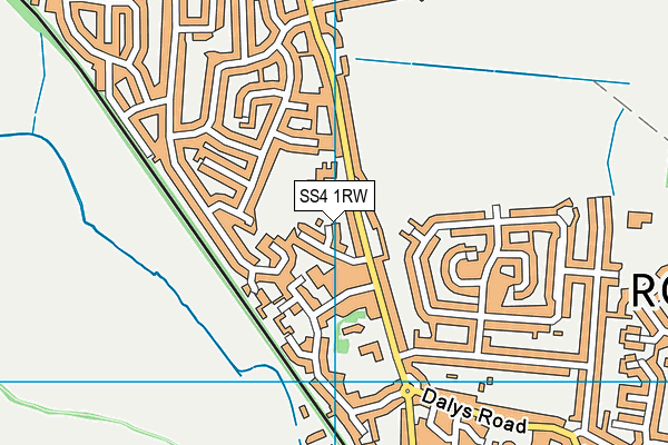 SS4 1RW map - OS VectorMap District (Ordnance Survey)