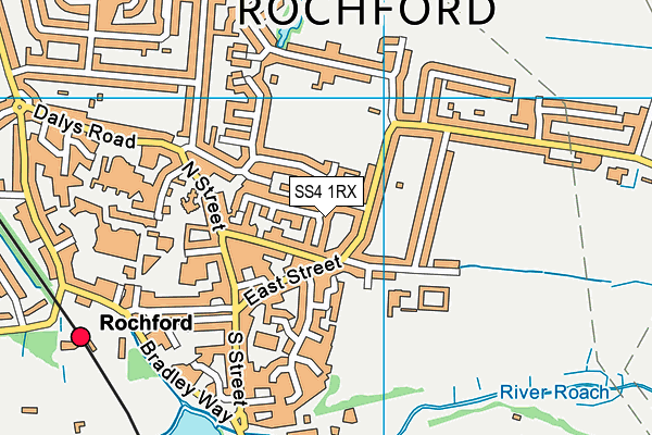 SS4 1RX map - OS VectorMap District (Ordnance Survey)