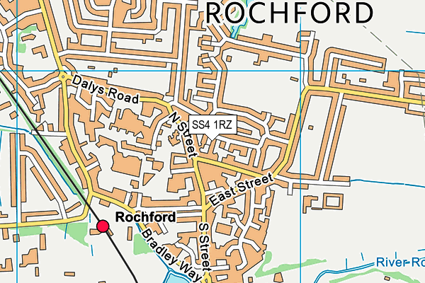 SS4 1RZ map - OS VectorMap District (Ordnance Survey)