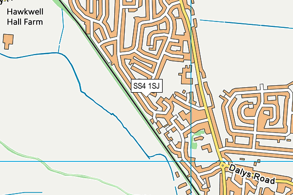 SS4 1SJ map - OS VectorMap District (Ordnance Survey)