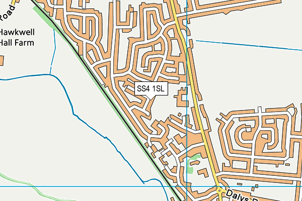 SS4 1SL map - OS VectorMap District (Ordnance Survey)