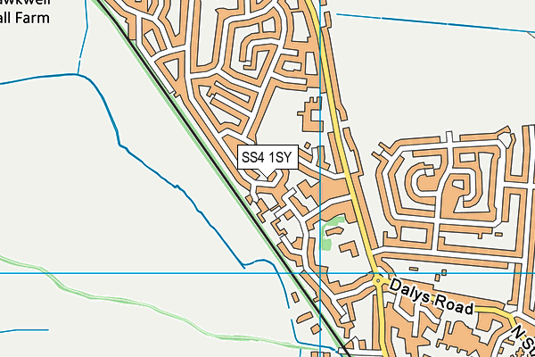 SS4 1SY map - OS VectorMap District (Ordnance Survey)