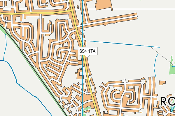 SS4 1TA map - OS VectorMap District (Ordnance Survey)