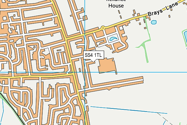 King Edmund Business & Enterprise School map (SS4 1TL) - OS VectorMap District (Ordnance Survey)