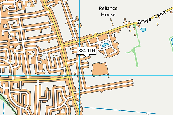 SS4 1TN map - OS VectorMap District (Ordnance Survey)