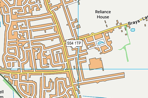 SS4 1TP map - OS VectorMap District (Ordnance Survey)
