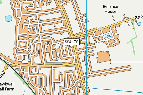 SS4 1TS map - OS VectorMap District (Ordnance Survey)