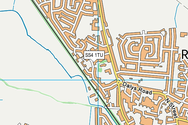 SS4 1TU map - OS VectorMap District (Ordnance Survey)