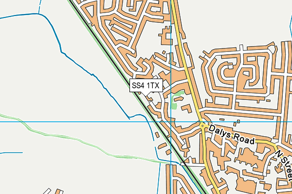 SS4 1TX map - OS VectorMap District (Ordnance Survey)