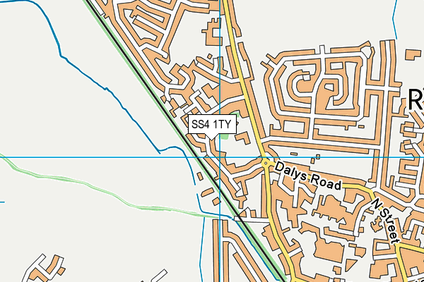 SS4 1TY map - OS VectorMap District (Ordnance Survey)