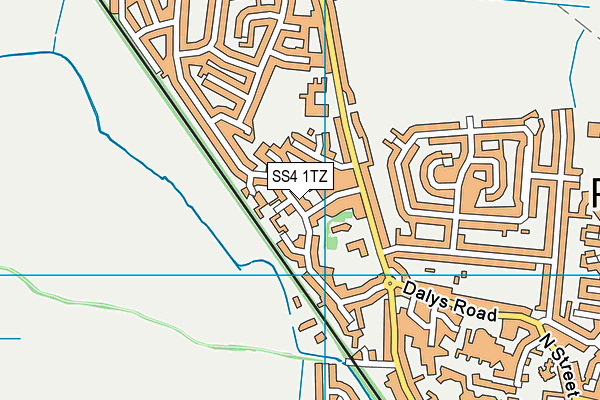 SS4 1TZ map - OS VectorMap District (Ordnance Survey)