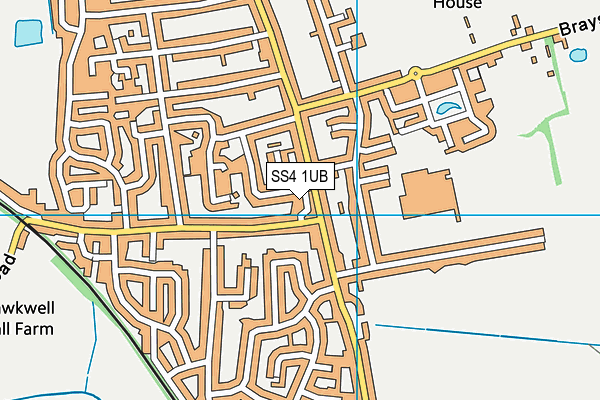 SS4 1UB map - OS VectorMap District (Ordnance Survey)