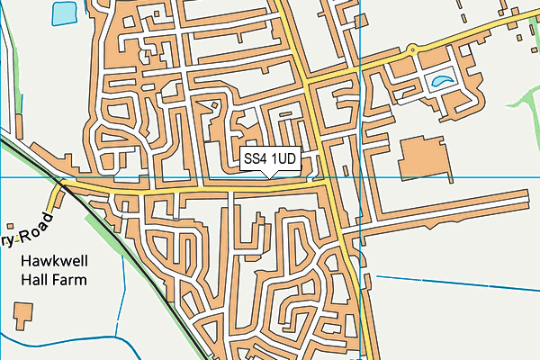 SS4 1UD map - OS VectorMap District (Ordnance Survey)