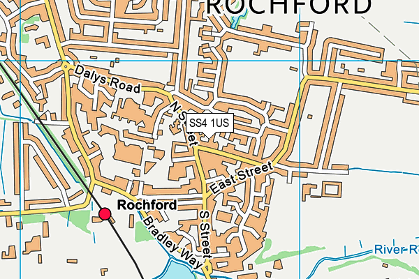 SS4 1US map - OS VectorMap District (Ordnance Survey)