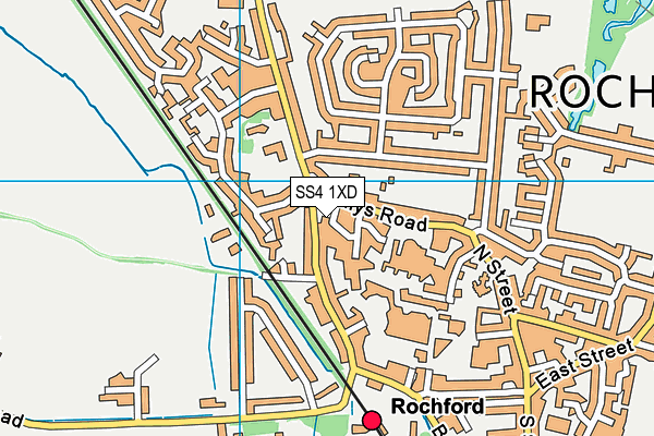 SS4 1XD map - OS VectorMap District (Ordnance Survey)