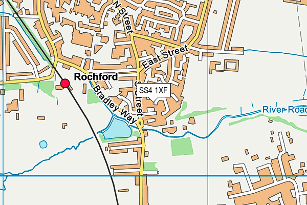 SS4 1XF map - OS VectorMap District (Ordnance Survey)