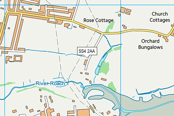 SS4 2AA map - OS VectorMap District (Ordnance Survey)