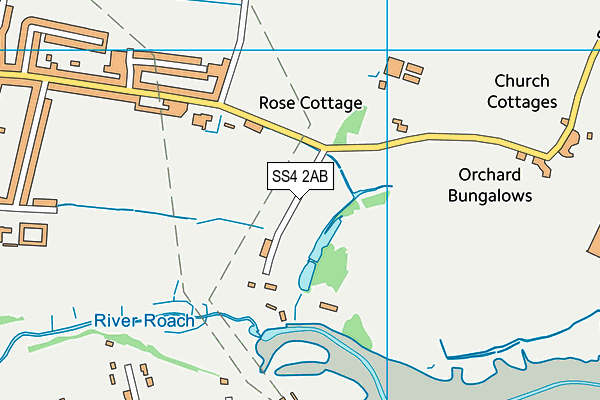SS4 2AB map - OS VectorMap District (Ordnance Survey)