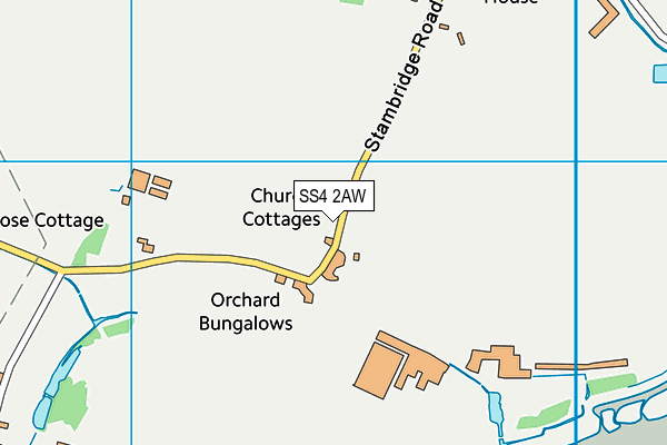 SS4 2AW map - OS VectorMap District (Ordnance Survey)