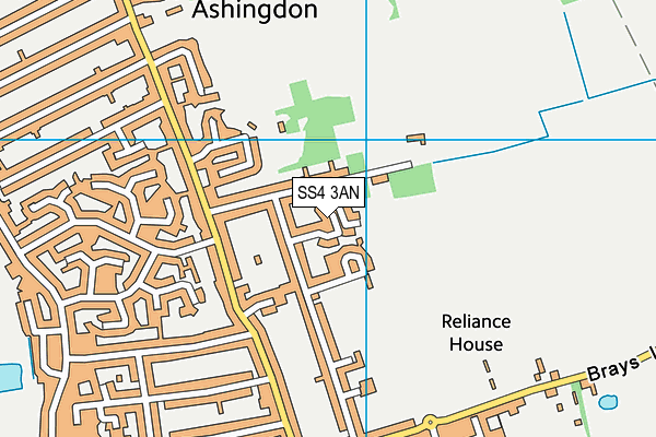SS4 3AN map - OS VectorMap District (Ordnance Survey)