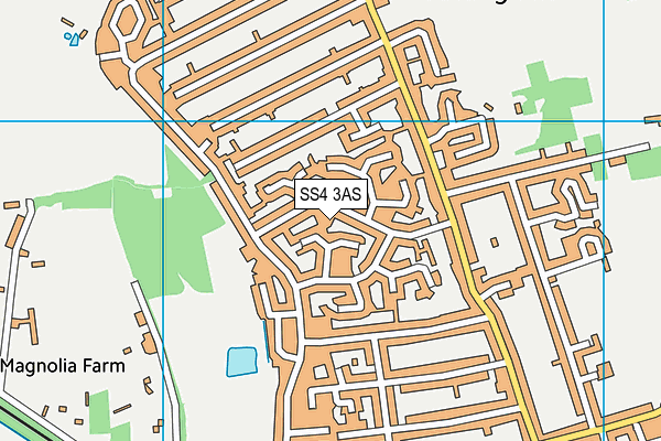 SS4 3AS map - OS VectorMap District (Ordnance Survey)