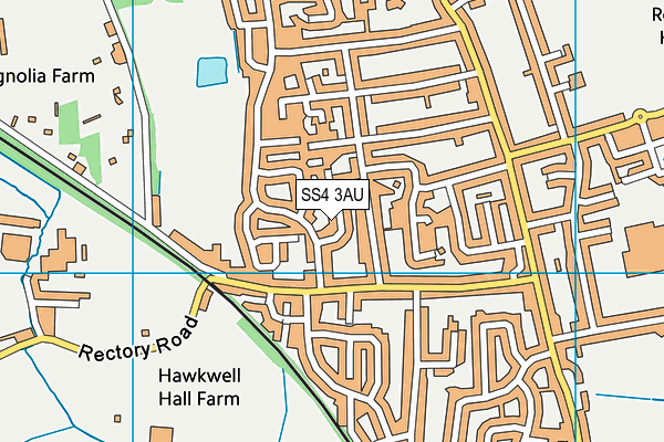 SS4 3AU map - OS VectorMap District (Ordnance Survey)