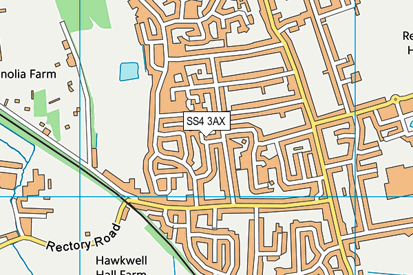 SS4 3AX map - OS VectorMap District (Ordnance Survey)