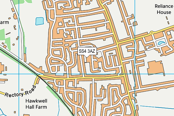 SS4 3AZ map - OS VectorMap District (Ordnance Survey)