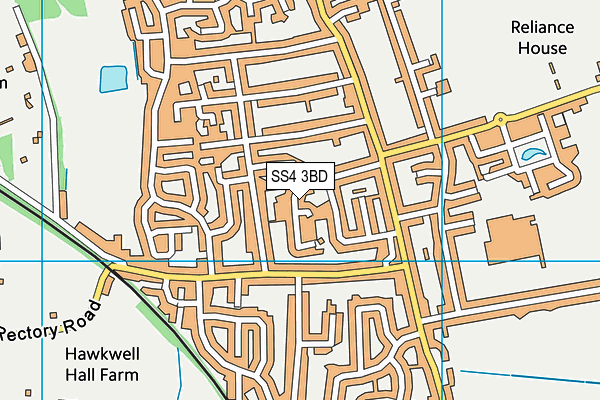 SS4 3BD map - OS VectorMap District (Ordnance Survey)
