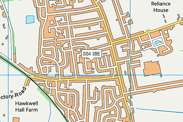 SS4 3BE map - OS VectorMap District (Ordnance Survey)